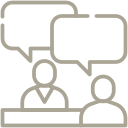 Icon representing property consulting or client advisory services.